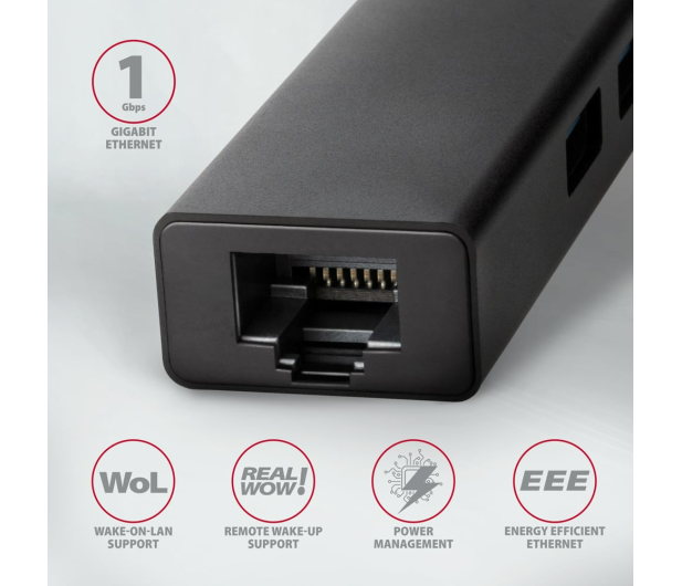 Axagon HMC-GL3A SuperSpeed USB-C hub + gigabit LAN - 1485459 - zdjęcie 5